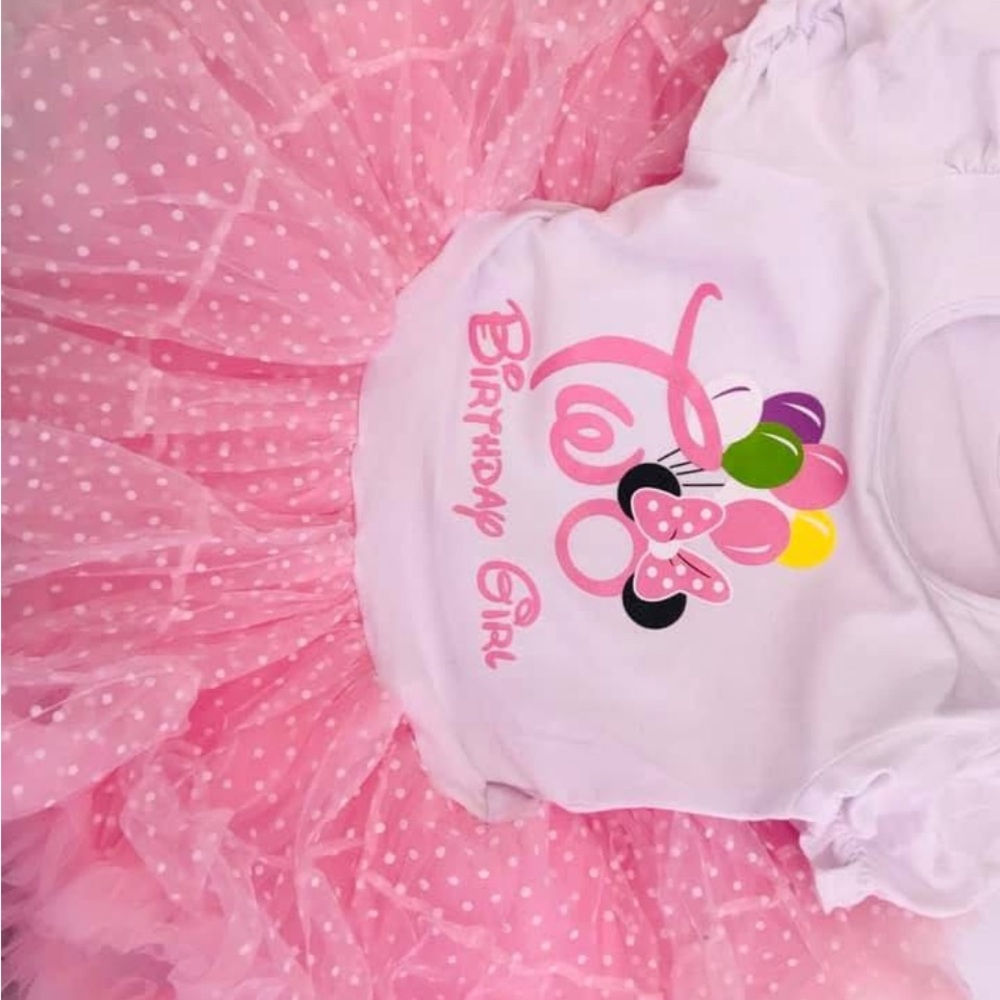 Pink Polka Dot Birthday Girl Dress